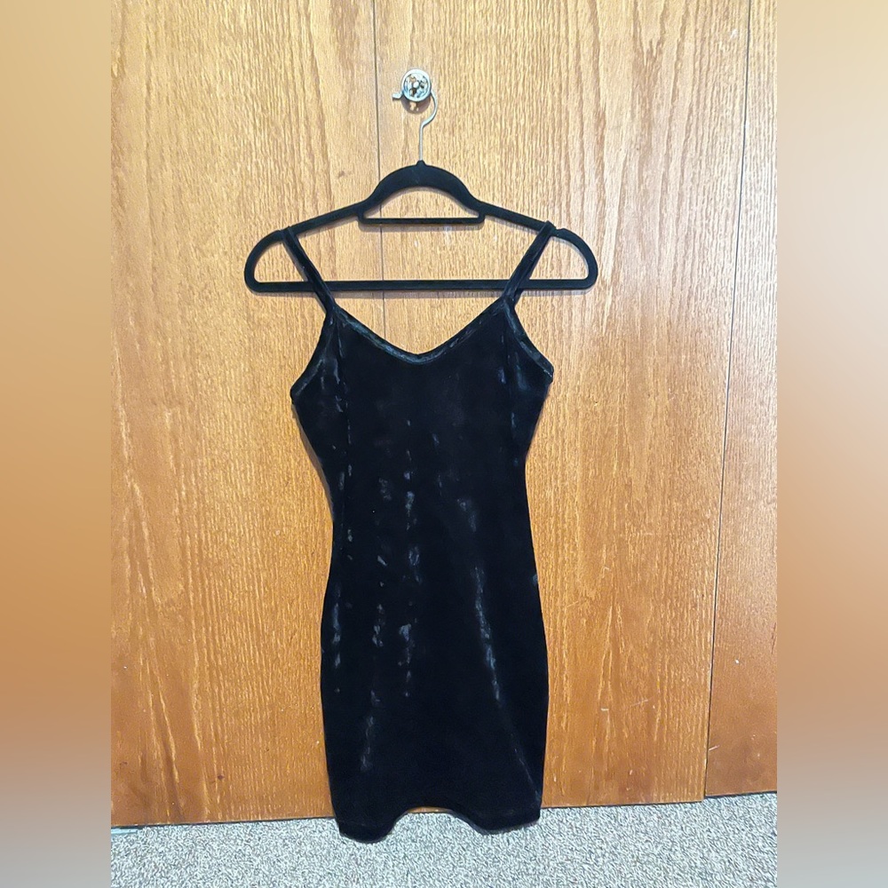 Black velvet dress